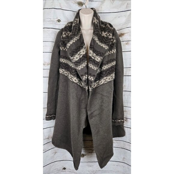 Vince Sweaters - Vince Brown Embroidered Sweater Cardigan S Alpaca Cashmere Shawl Collar